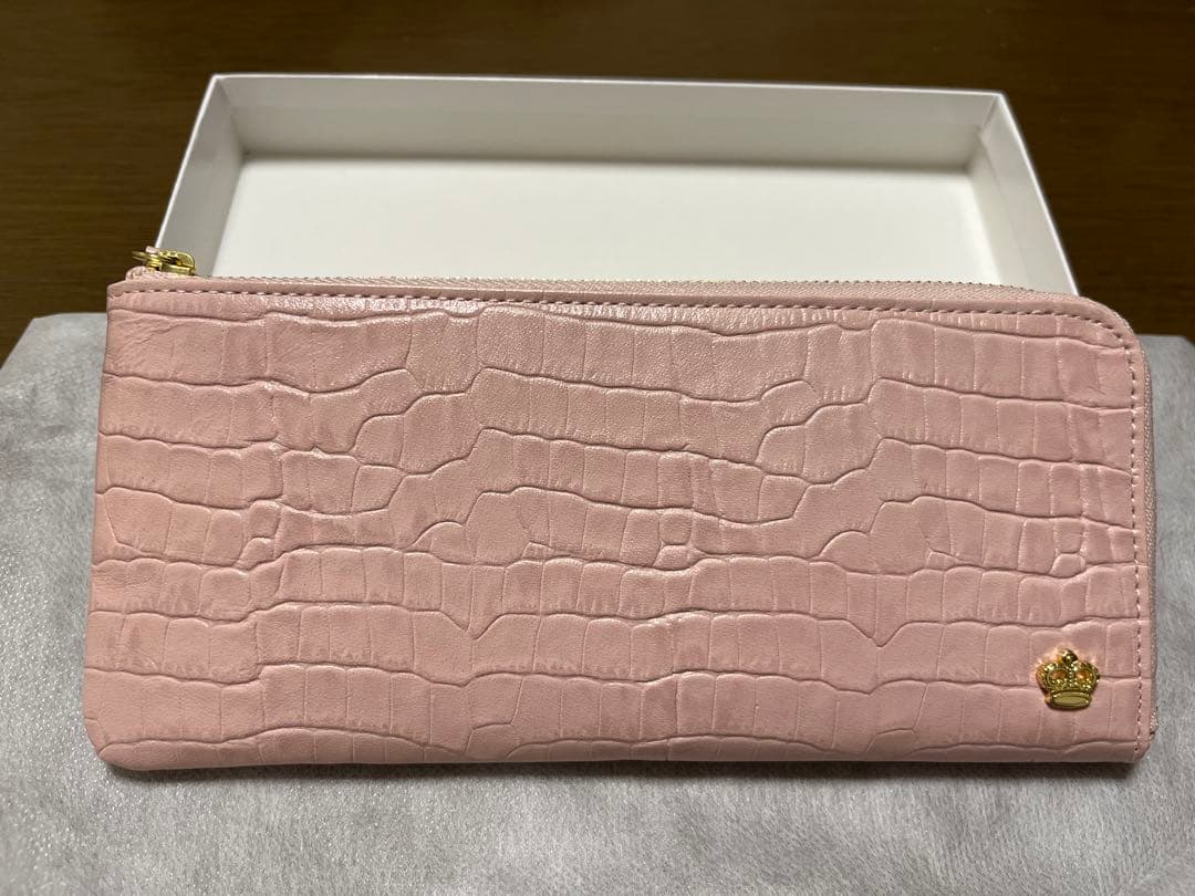 美品　アテニア×HAMANO スリム長財布　ペールピンク