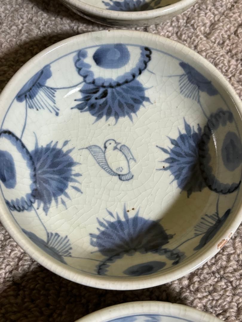 古伊万里 江戸時代 染付 なます皿 くらわんか 骨董品 藍色 有田焼き