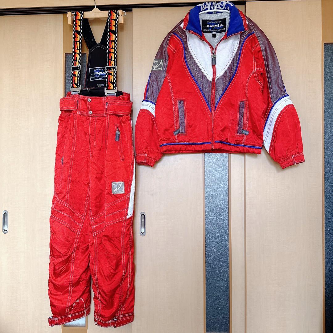 【チームアシックス】レトロ スキーウェア セットアップ (L) メンズ