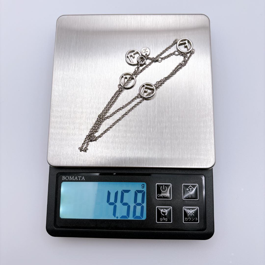 看*R様 【FENDI】エフイズ ロゴチャーム ストーン シルバーネックレス41