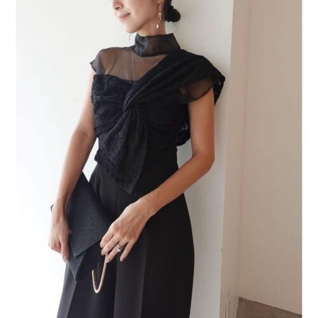 ラグナムーン パンツドレス オールインワン M 異素材ドッキング オケージョン