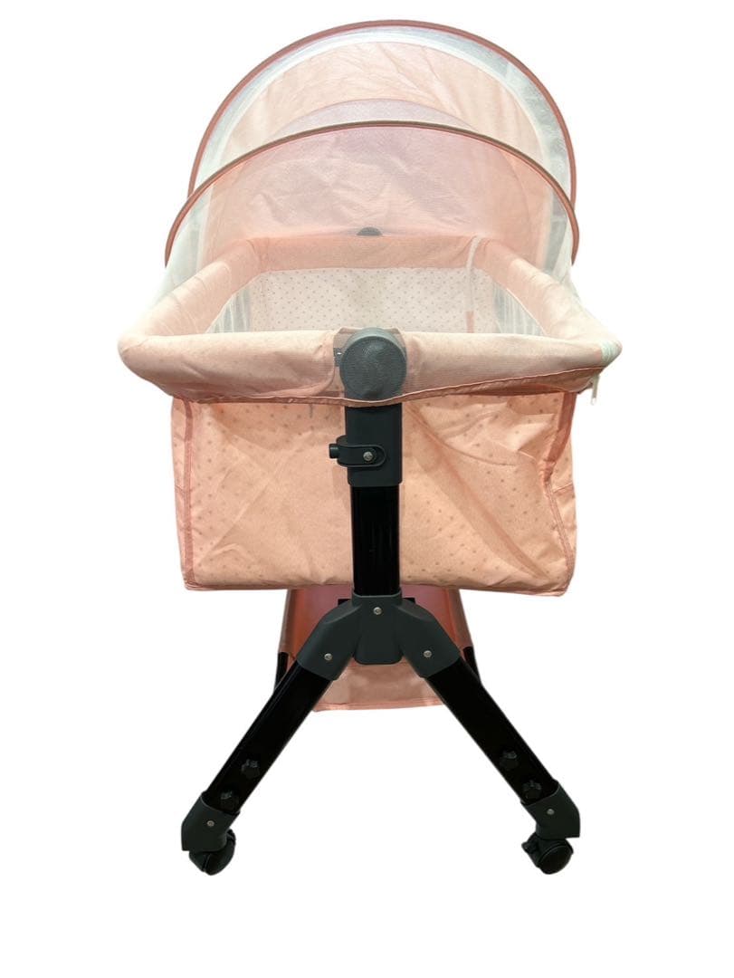 【911】✨美品✨　多機能ベビーベッド　ピンク　ゆりかご　蚊帳付き