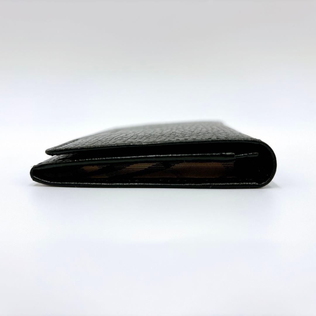 新品同様 ＊ BURBERRY バーバリー 型押し レザー 名刺入れ ブラック