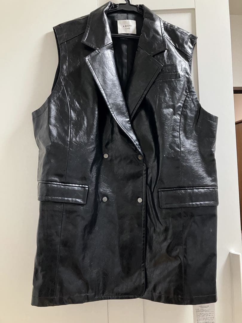 Ameri CRASH FAKE LEATHER N/S JACKET タグ付き