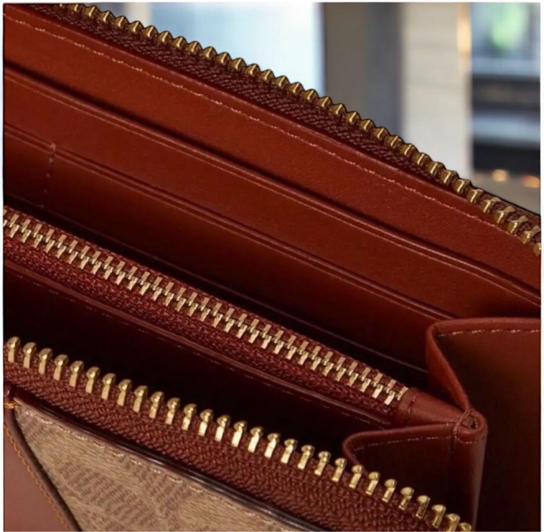 《新品未使用》COACH 長財布ロゴ入りブラウン新品