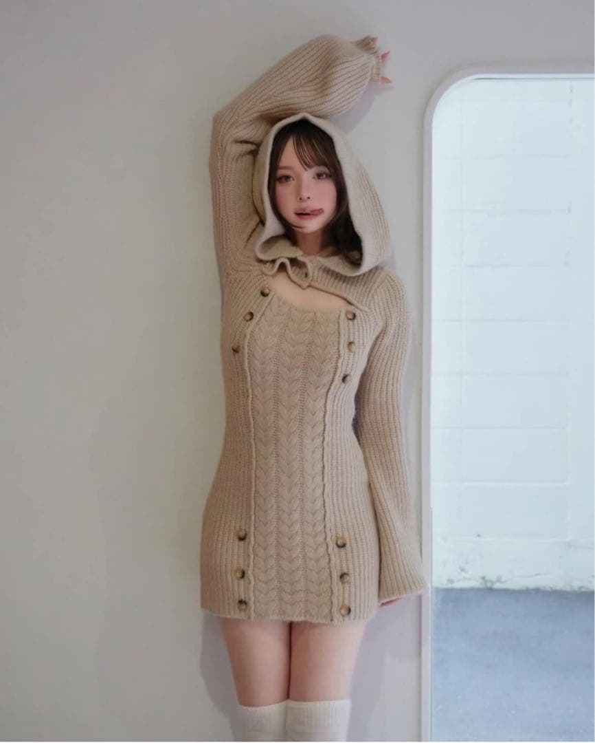 andmary アンドマリー Elsie knit mini dress