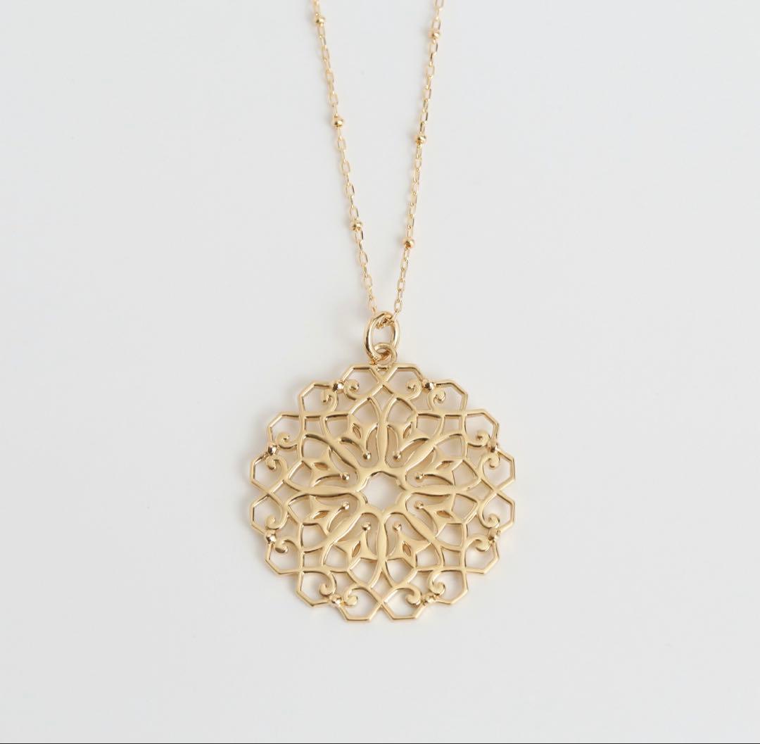 【値下中】Avaron K18 ゴールド ロングネックレス 地金 Rudymoa