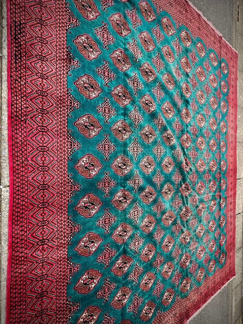 ペルシャ トルクメン ブハラ アンティーク 手作りラグ 302X354