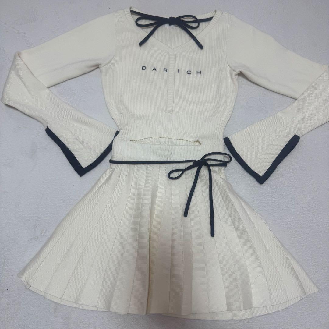 専用 Darich ウエストオープンリボンデザインニットミニワンピース