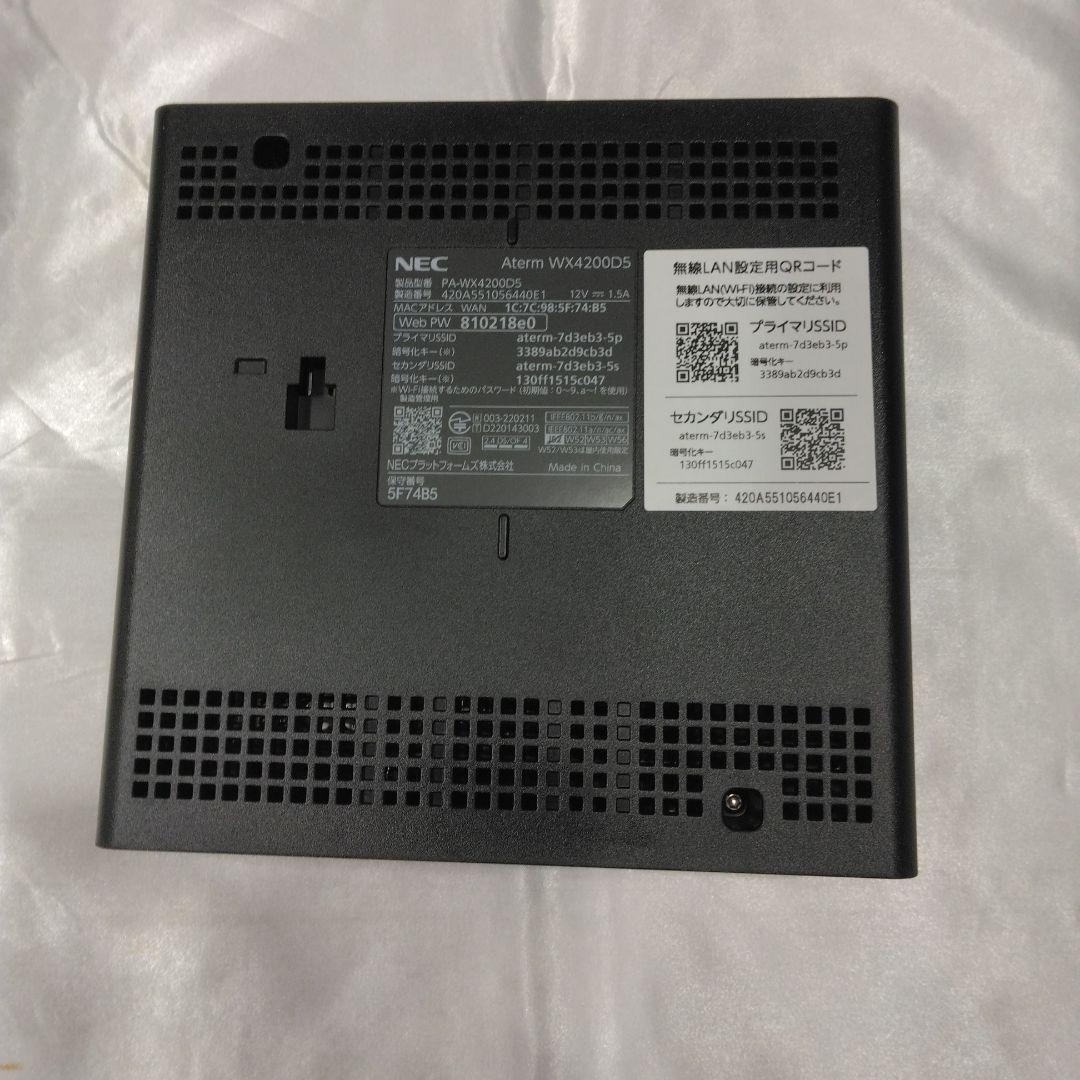 NEC WX4200D5ルーター *Wi-Fi6 *速度4200