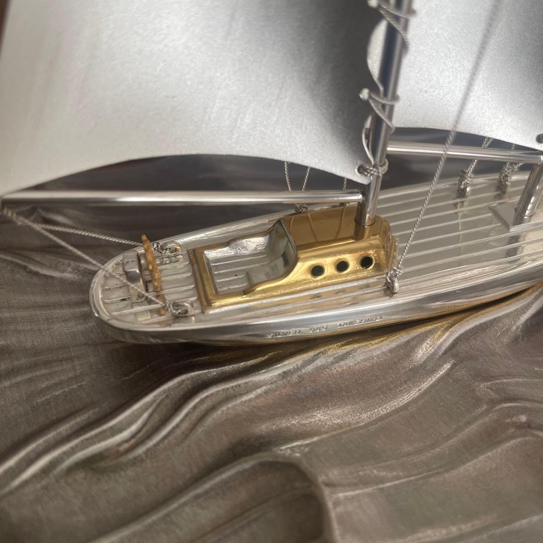 銀製 ヨット SILVER985 TAKEHIKO 2本 マスト 武比古 置物