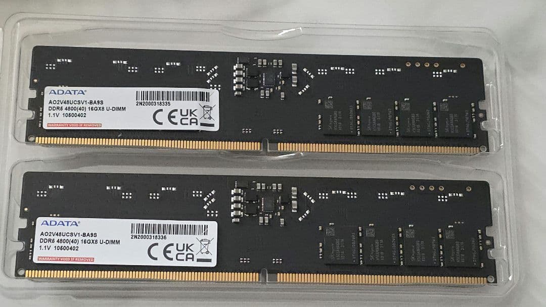 ADATA DDR5 32GB(16×2) 4800MHz メモリ