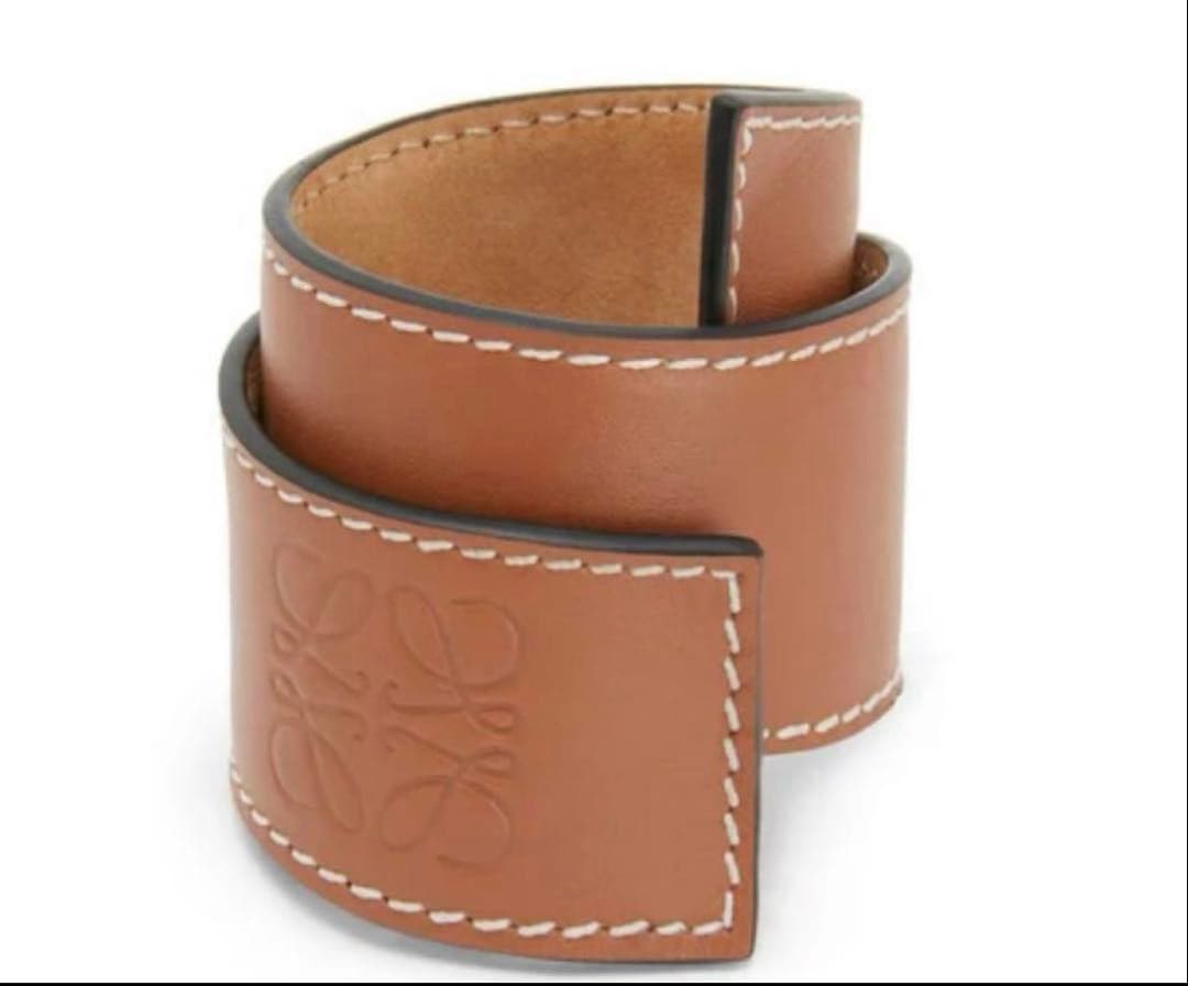 ロエベ　ブラウンレザーバングル