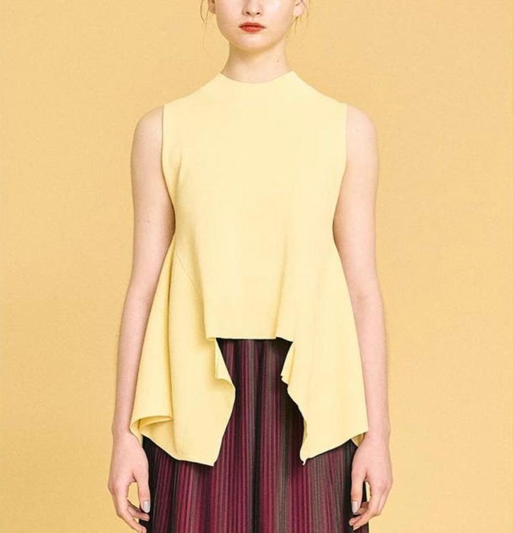 【新品】LANVIN en Bleu コットンミラノリブアシメヘムニット