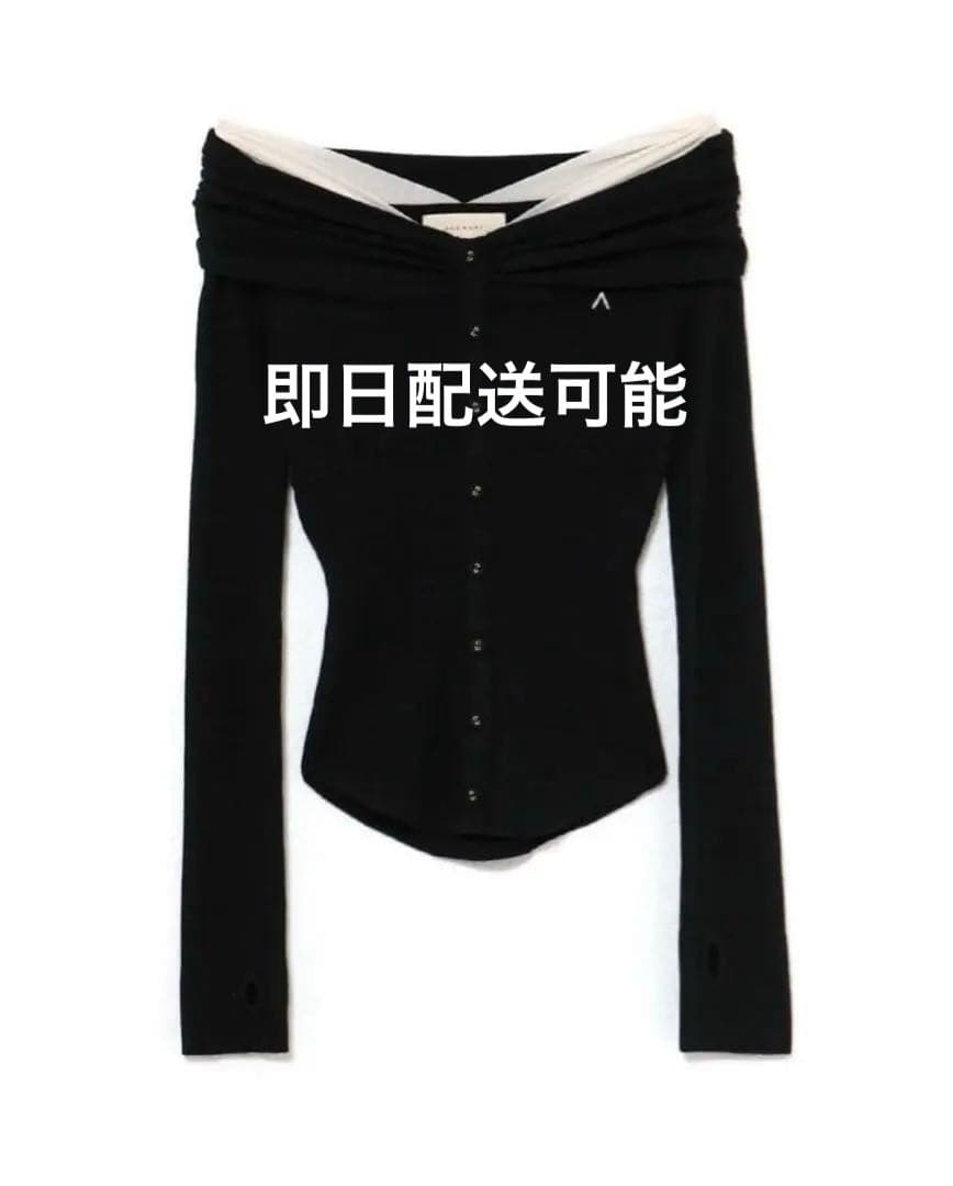 トップス Shannon tulle knit tops andmary black