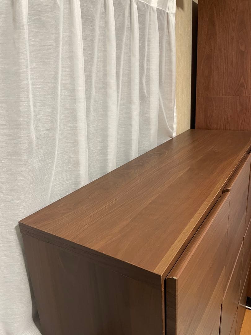 国産 完成品 キャビネット 木製 本棚 扉付 大川家具 収納 幅110 3列3段