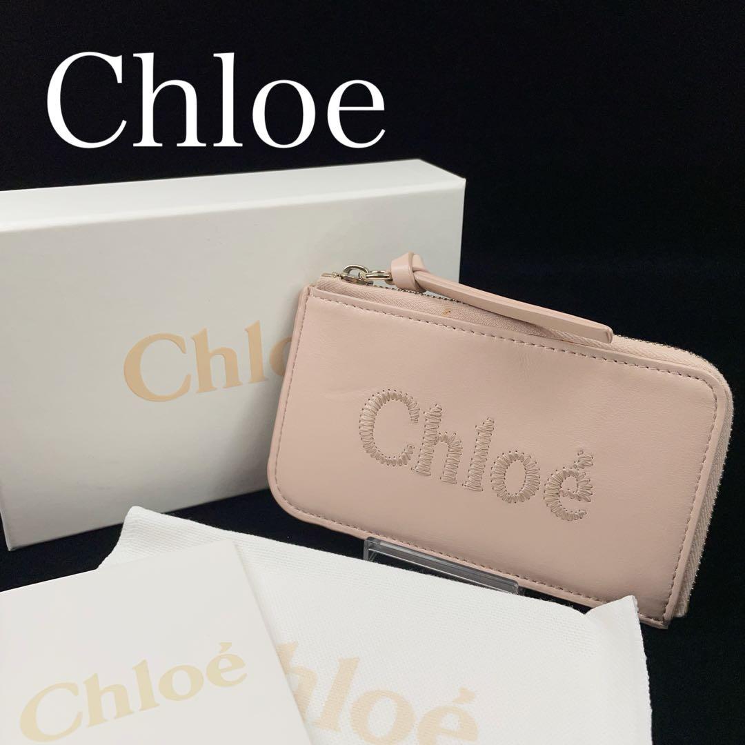 4374 クロエ レザーケース カードケース ロゴ 刺繍 箱付