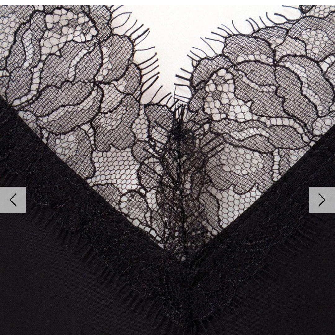 25年AWウォッシャブルトリミングレースサテンキャミワンピース