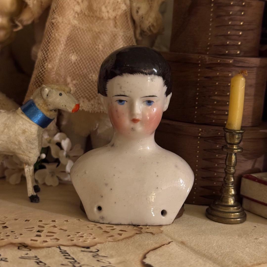 希少＊7cm ドイツ 早期アンティーク男の子チャイナヘッド