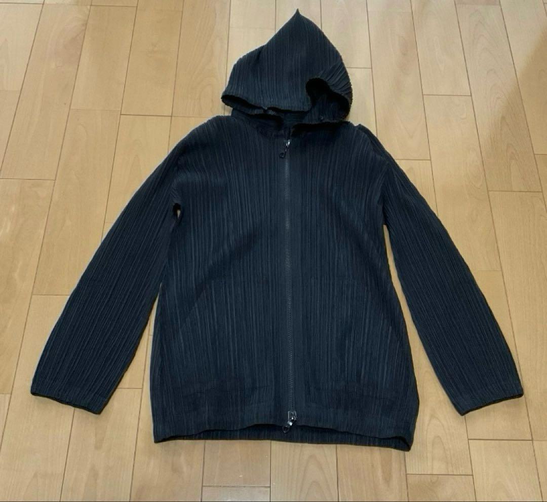 プリーツプリーズ PLEATS PLEASE フード付きパーカー カーディガン