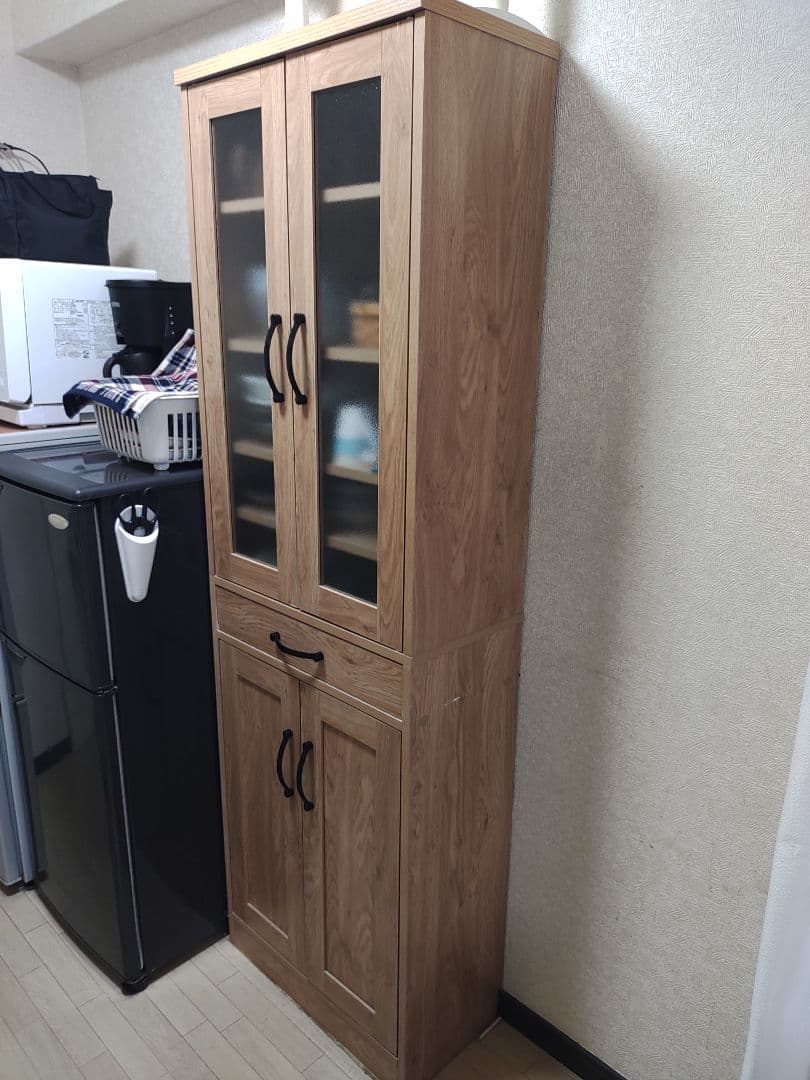 ※えこ様用　木目調 食器棚 ガラス扉付き
